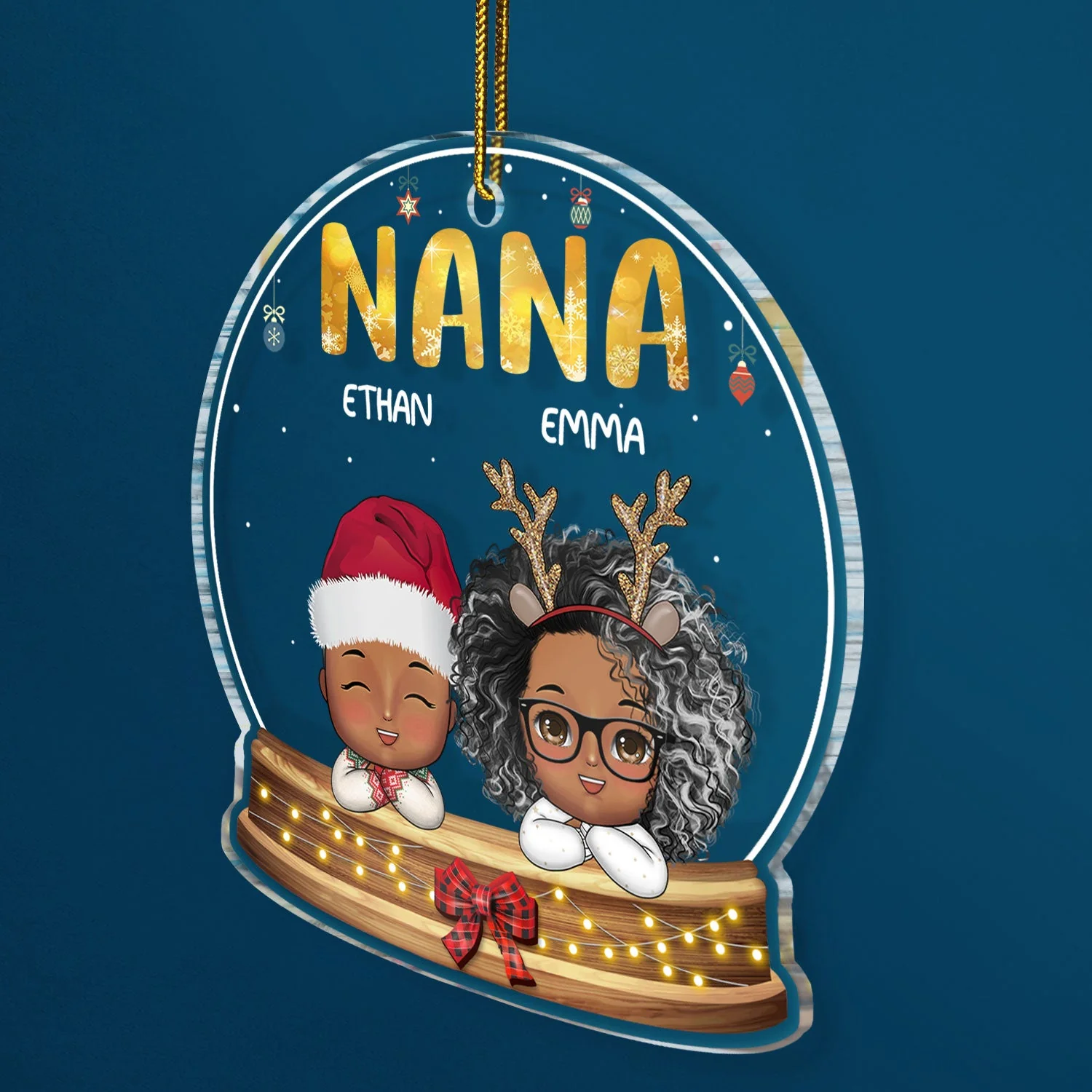 Grandma Nana Gigi Grandkids - Christmas, Loving Gift For Grandmother, Grandparents - Personalized Custom Shaped Acrylic Ornament - Image 2