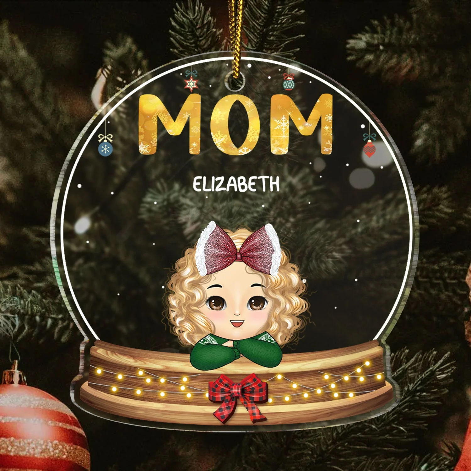 Grandma Nana Gigi Grandkids - Christmas, Loving Gift For Grandmother, Grandparents - Personalized Custom Shaped Acrylic Ornament - Image 3