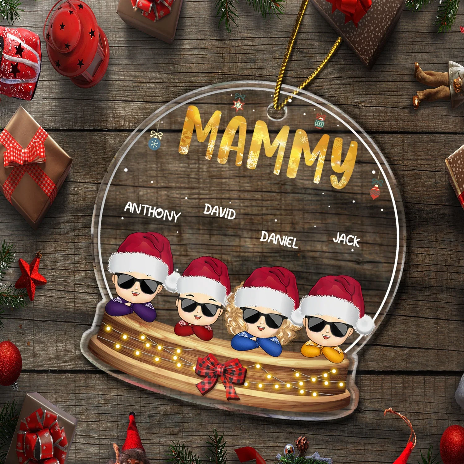 Grandma Nana Gigi Grandkids - Christmas, Loving Gift For Grandmother, Grandparents - Personalized Custom Shaped Acrylic Ornament - Image 5