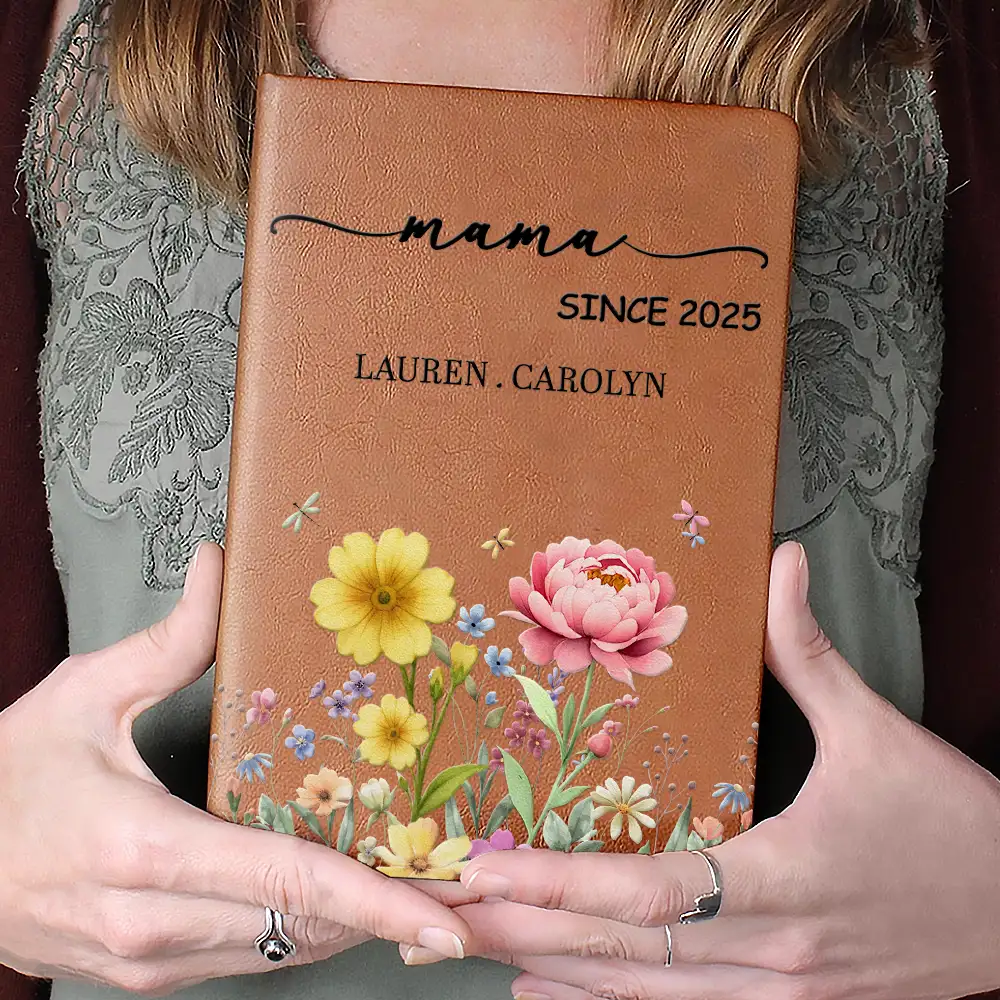 Grandma Nana Gigi Since - Personalized Leather Journal - Image 4