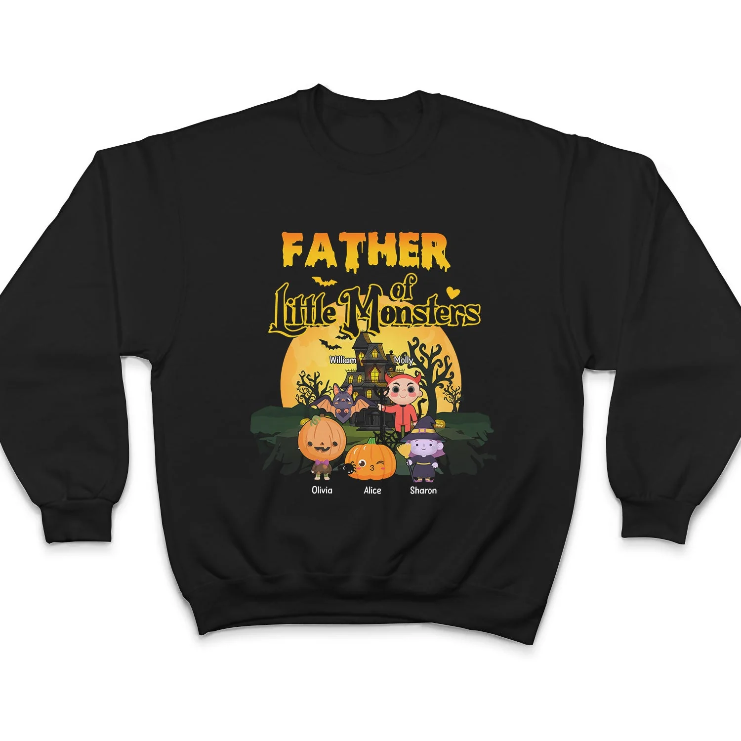 Grandma Of Little Monsters Character Costumes - Halloween Gift For Grandma, Grandparents, Mom, Dad, Family - Personalized T Shirt - Image 5
