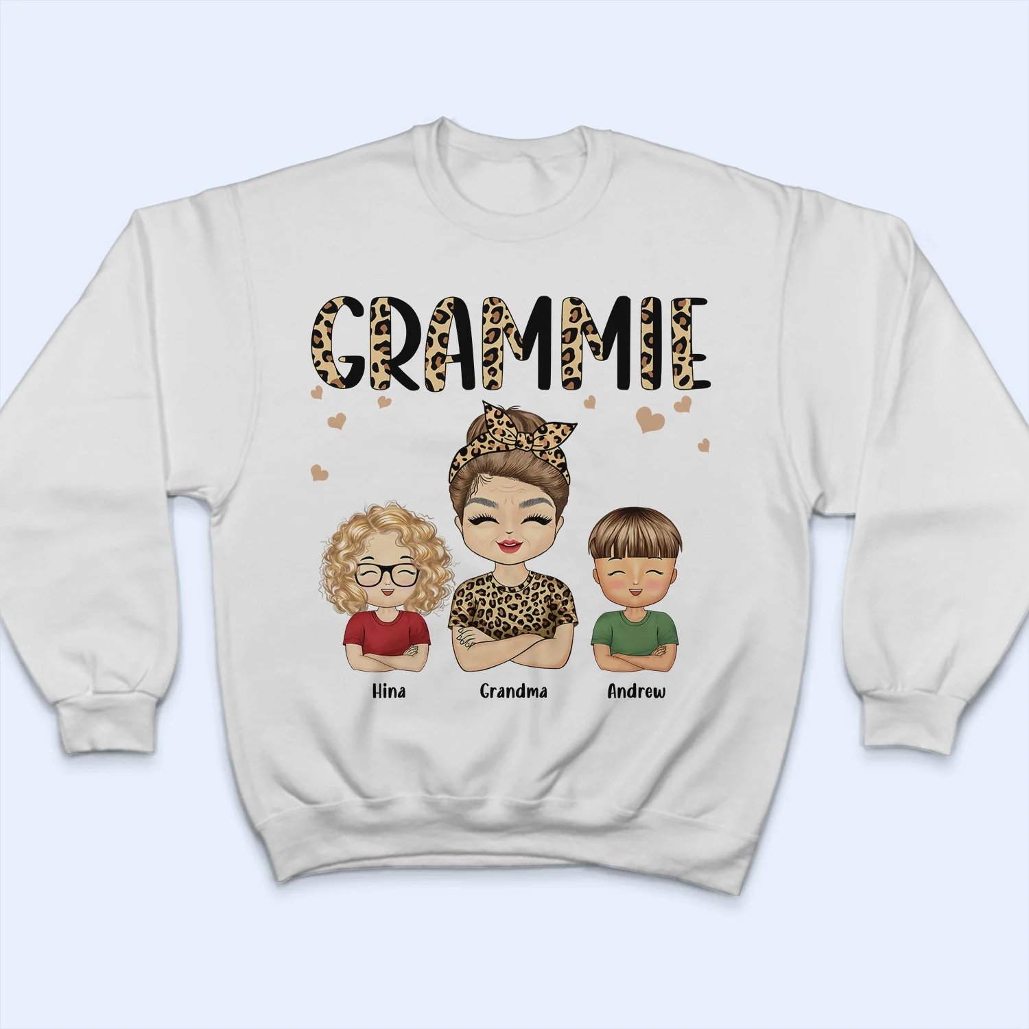Grandma With Grandkids - Birthday, Loving Gift For Mom, Mother, Nana, Grandmother, Grandparents, Family - Personalized Custom T Shirt - Image 5