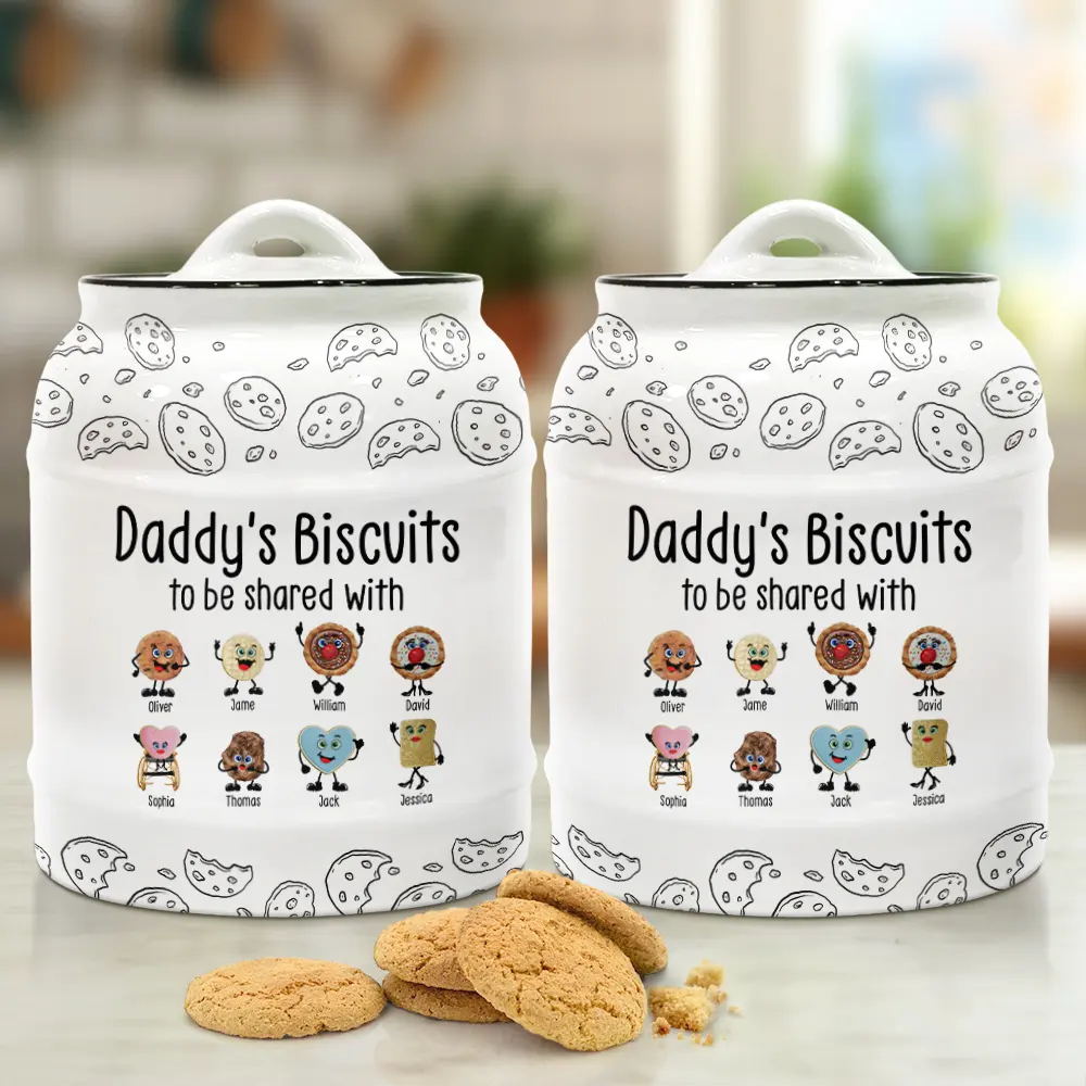 Grandma's Biscuits To Be Shared With The Grandkids - Personalized Cookie Jar - Image 2