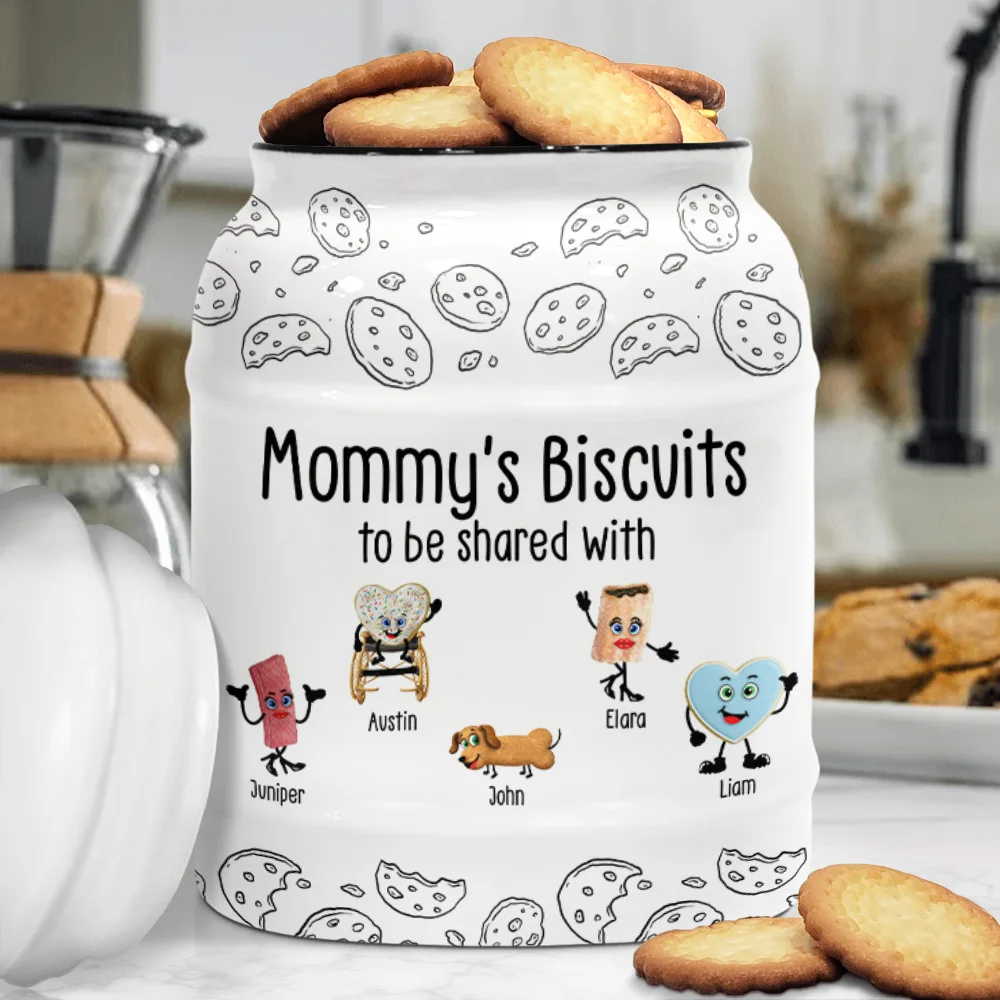 Grandma's Biscuits To Be Shared With The Grandkids - Personalized Cookie Jar - Image 3