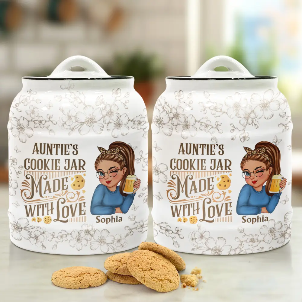 Grandma's Cookie Jar Made With Love - Personalized Cookie Jar - Image 2