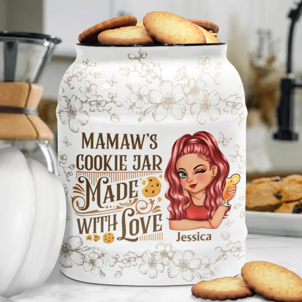 Grandma's Cookie Jar Made With Love - Personalized Cookie Jar - Image 3