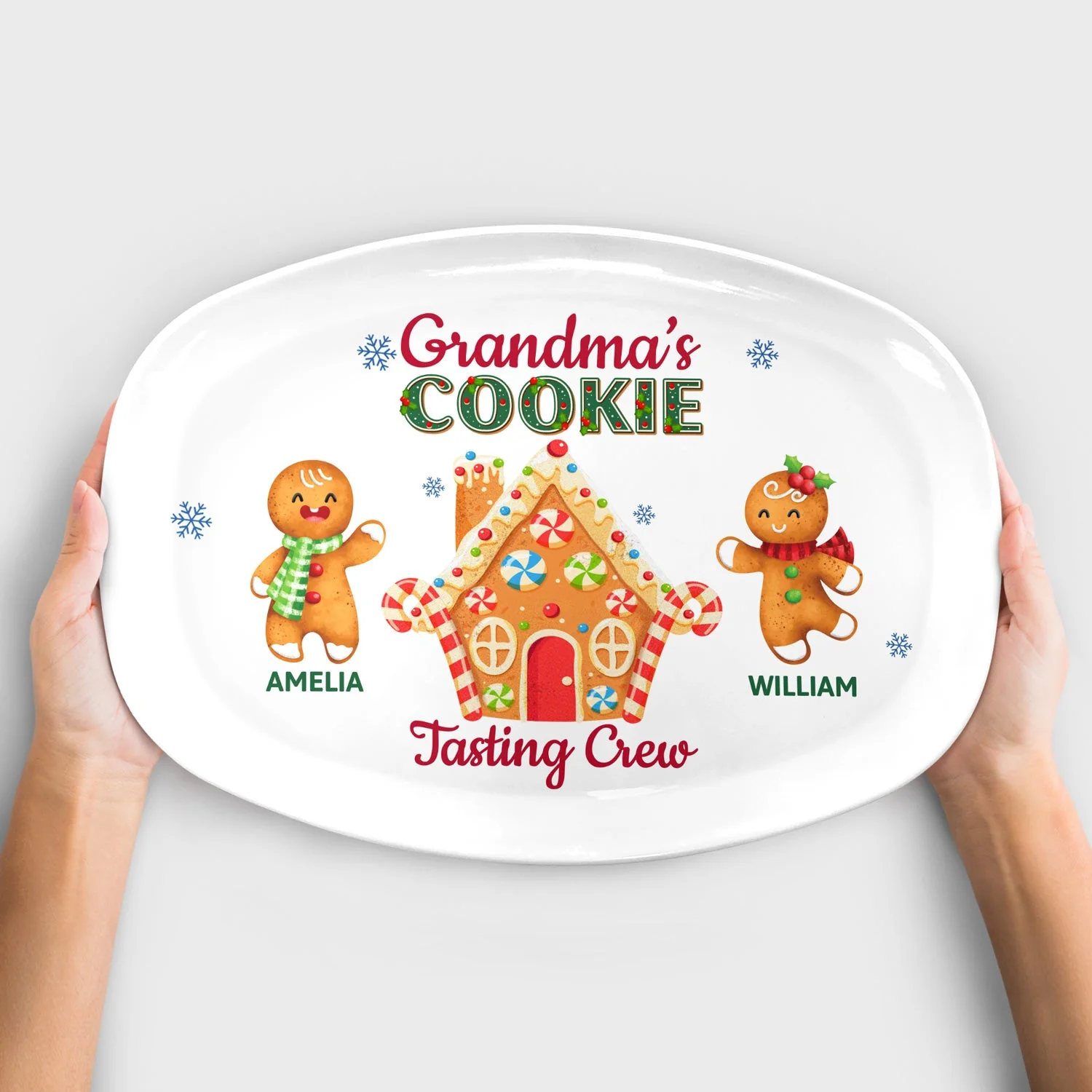 Grandma's Cookie Tasting Crew - Christmas, Loving Gift For Mom, Grandma, Grandparents, Family - Personalized Plate - Image 4