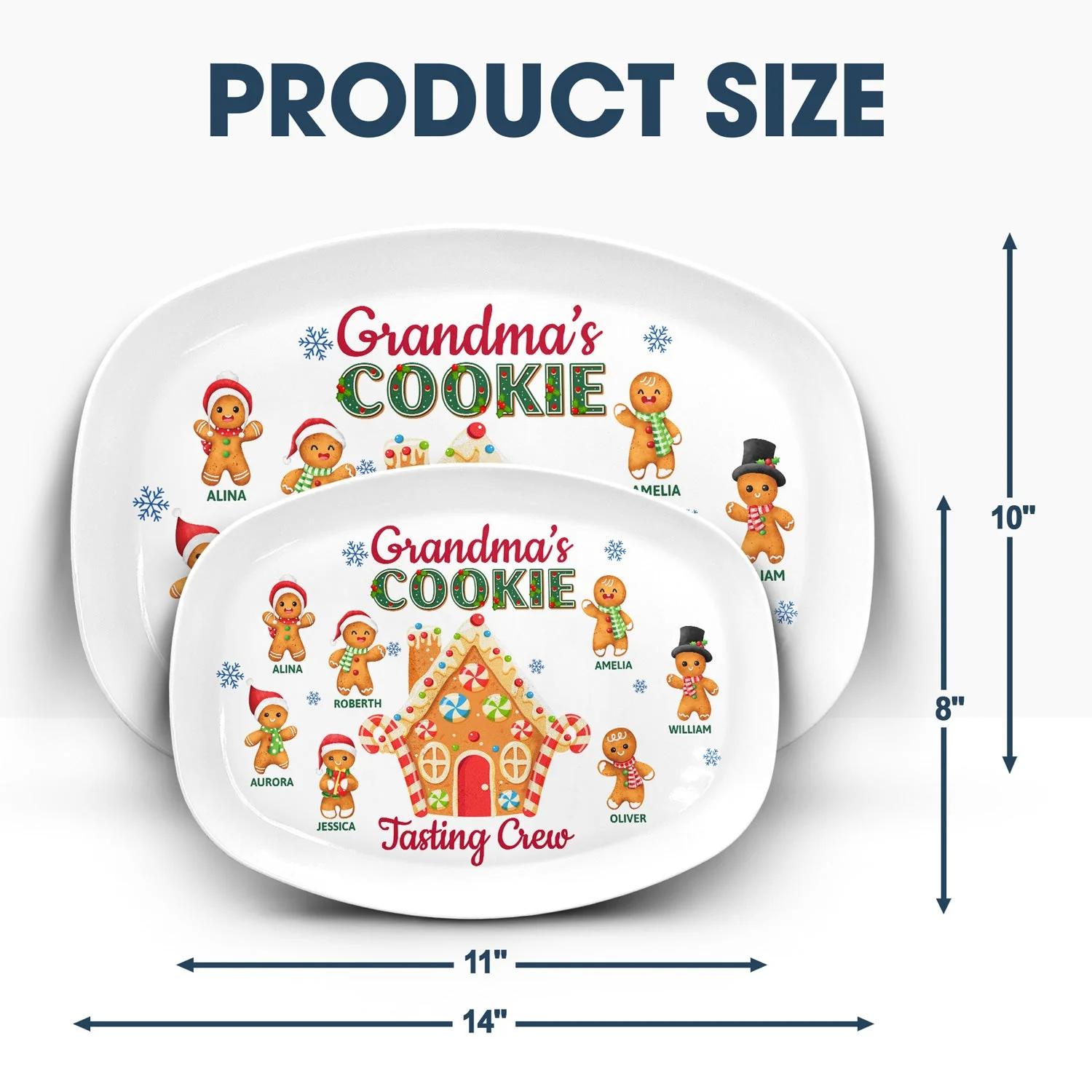 Grandma's Cookie Tasting Crew - Christmas, Loving Gift For Mom, Grandma, Grandparents, Family - Personalized Plate - Image 5
