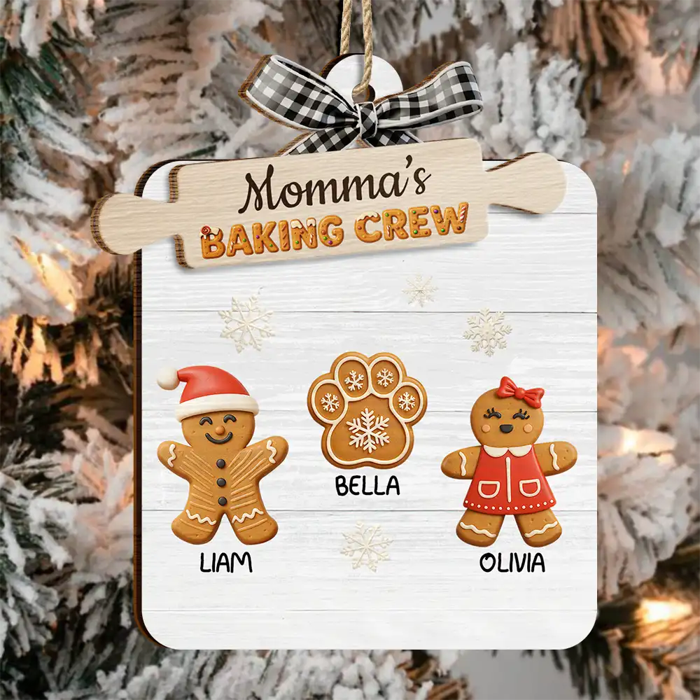 Grandma's Favorite Cookies 3D Effect - Personalized 2-Layered Wooden Ornament - Image 3