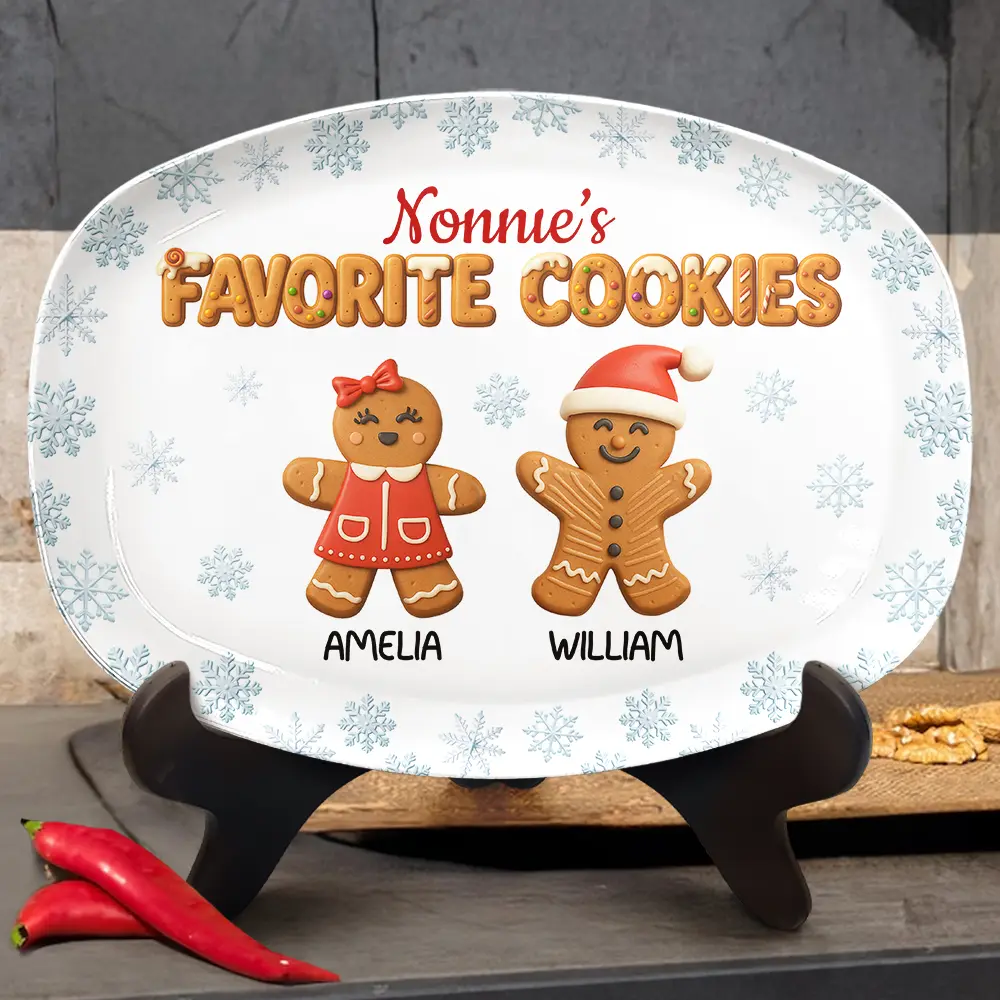 Grandma's Favorite Cookies 3D Effect - Personalized Plate - Image 3