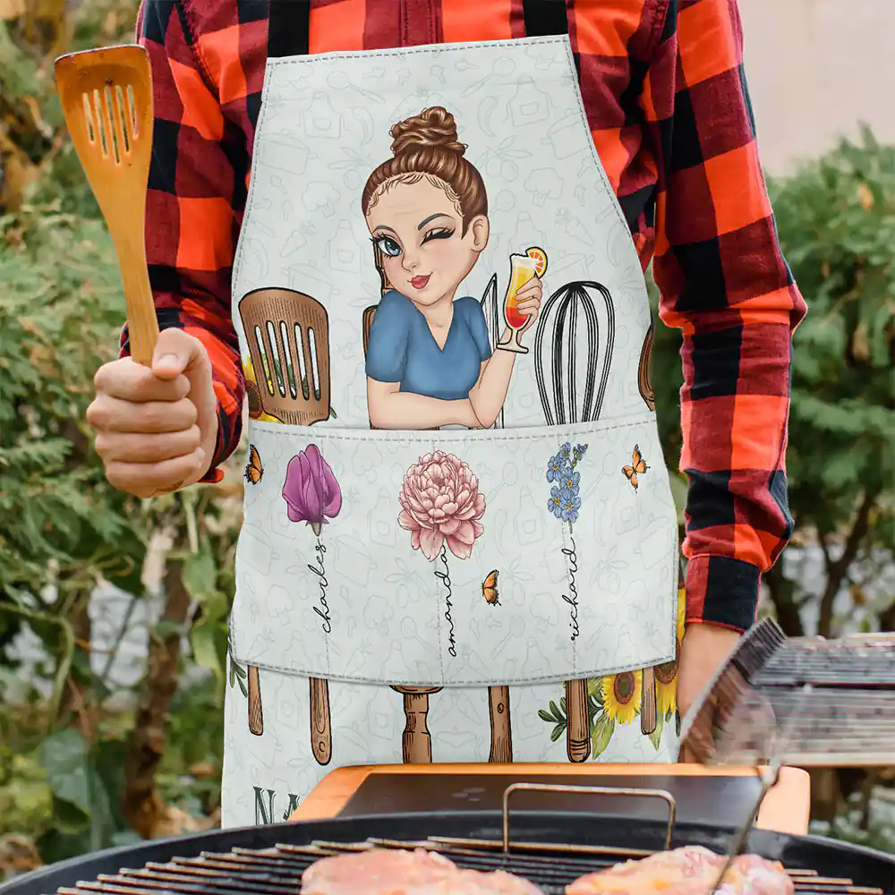 Grandma's Flower Kitchen - Personalized Apron - Image 3