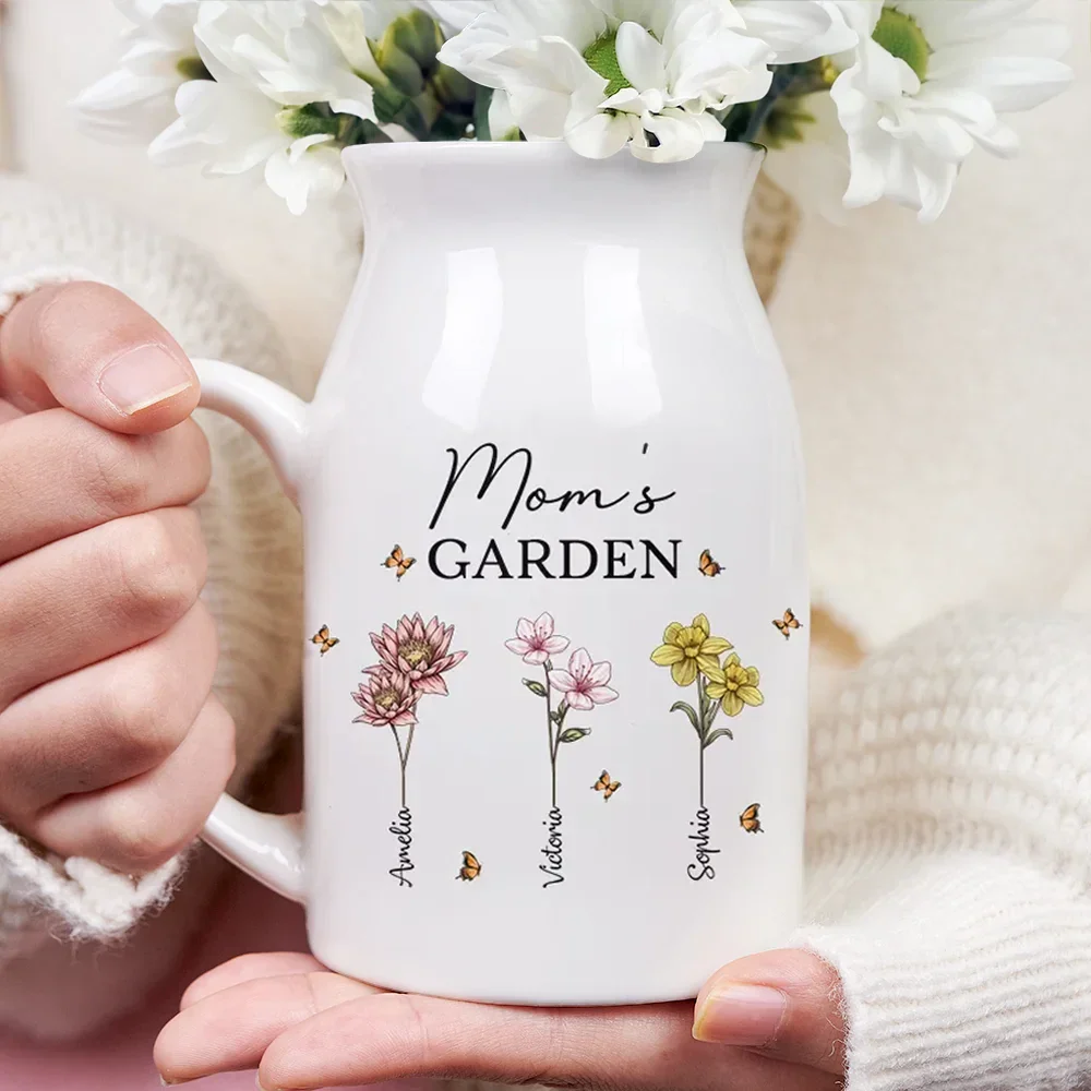 Grandma's Garden Birth Flowers - Personalized Ceramic Flower Vase - Image 3