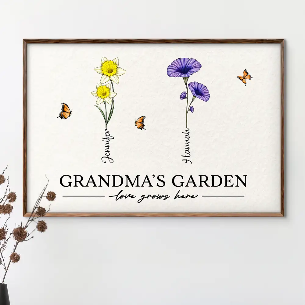 Grandma's Garden Birth Flowers - Personalized Poster - Image 3