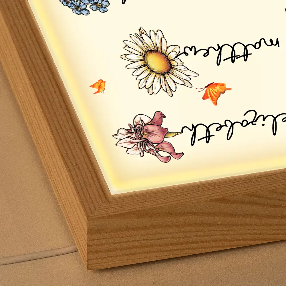 Grandma's Garden Birth Month Flowers - Personalized Light Up Picture Frame - Image 5