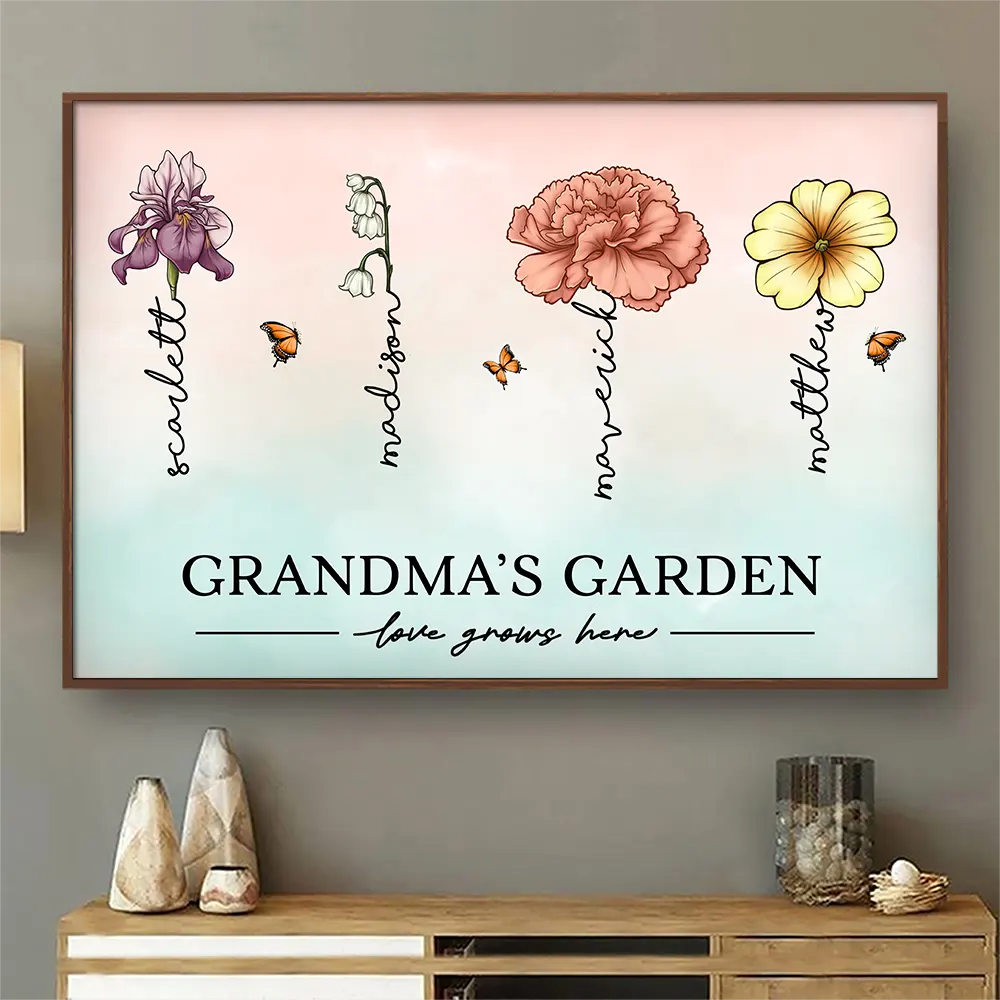 Grandma's Garden Birth Month Flowers - Personalized Poster - Image 2