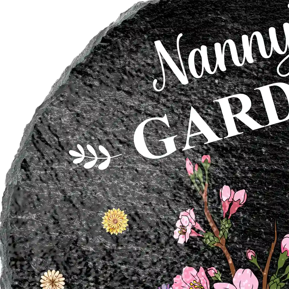 Grandma's Garden Blooming For You - Personalized Circle Memorial Garden Stone - Image 2