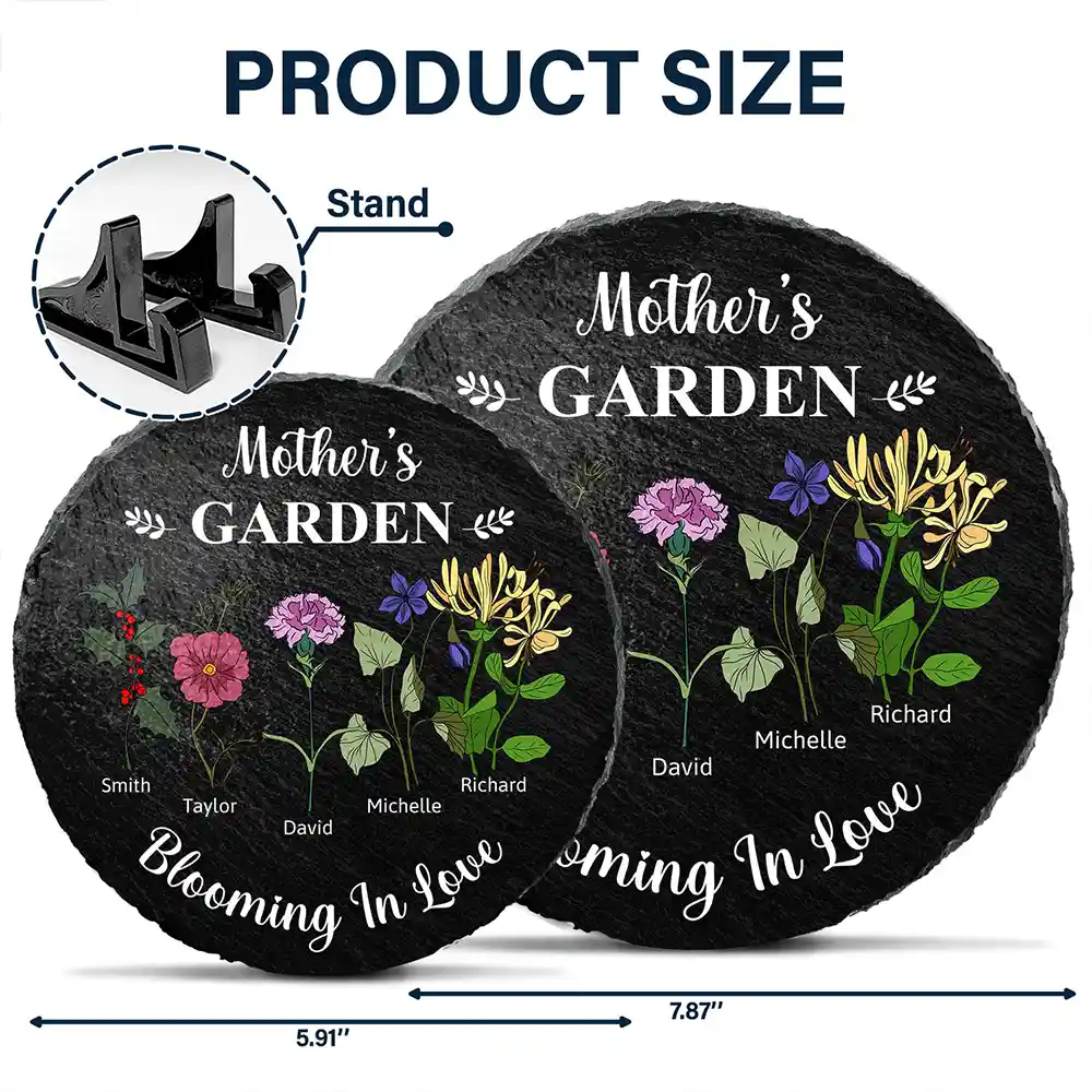 Grandma's Garden Blooming For You - Personalized Circle Memorial Garden Stone - Image 5