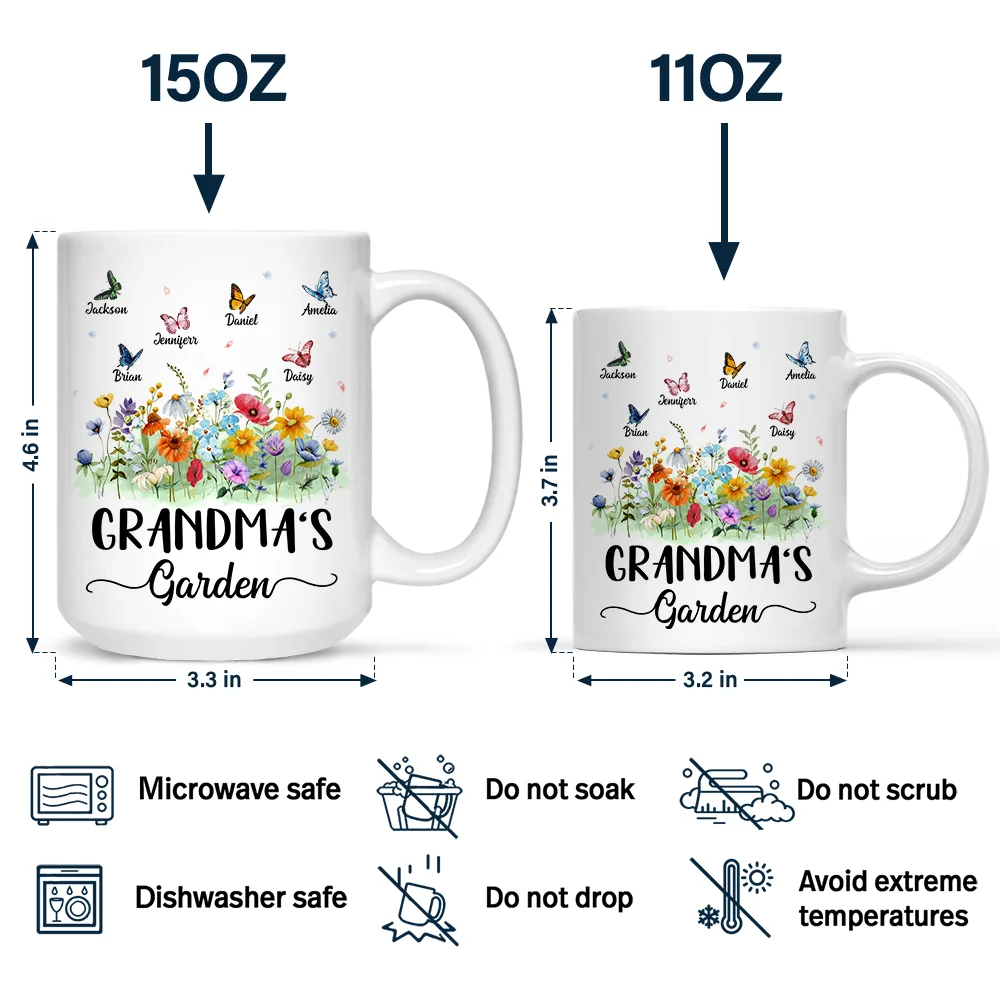 Grandma's Garden Butterflies - Personalized Mug - Image 4