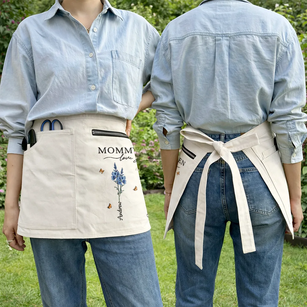 Grandma's Garden Love Grows Here - Personalized Gardening Apron - Image 2