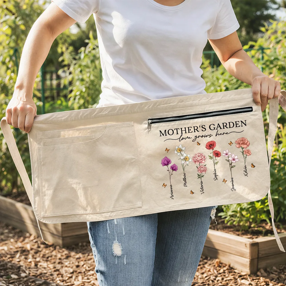 Grandma's Garden Love Grows Here - Personalized Gardening Apron - Image 3