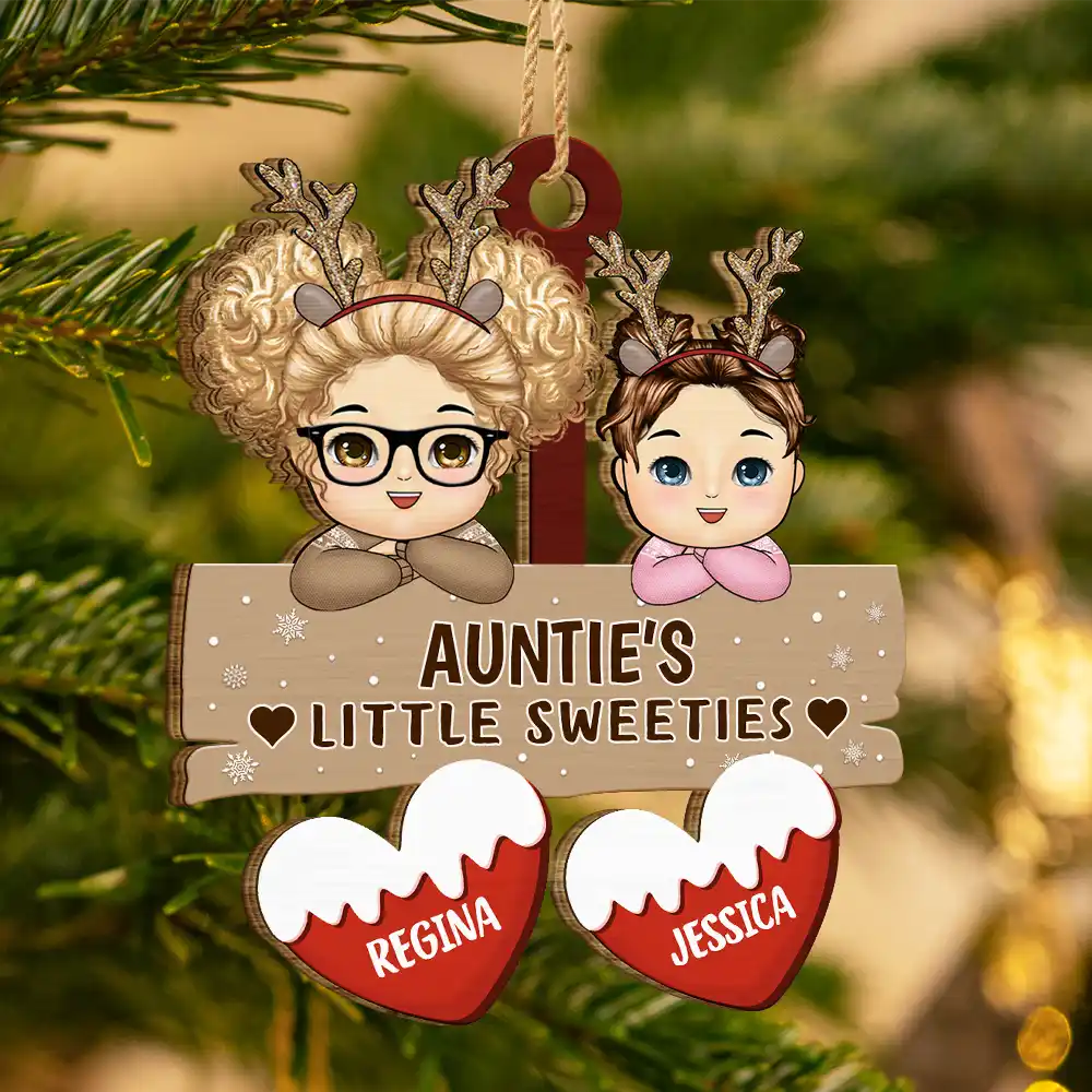 Grandma's Grandpa's Mom's Dad's Little Sweeties - Personalized Wooden Cutout Ornament - Image 3