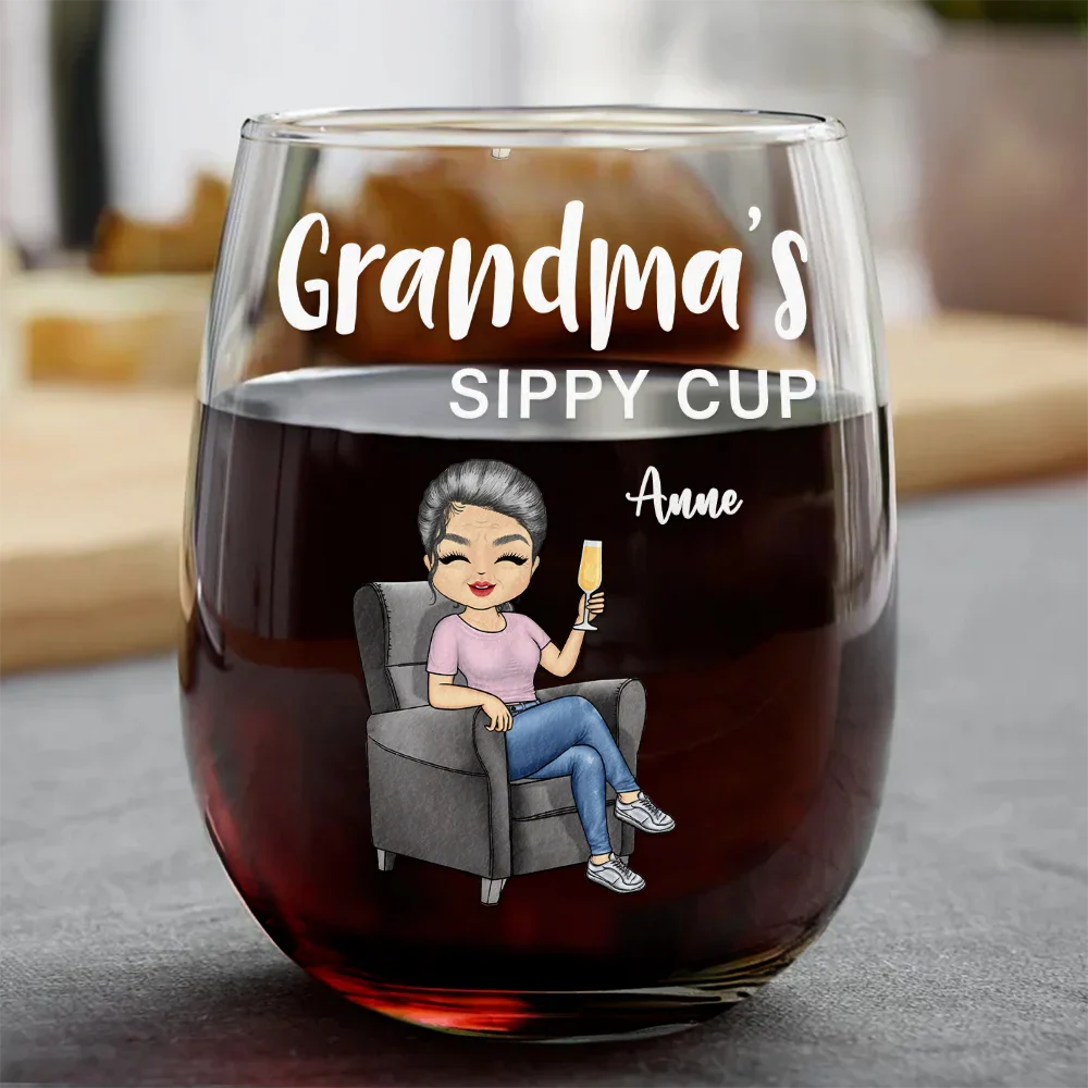 Grandma's & Grandpa's Sippy Cup - Personalized Combo Wine & Whiskey Glass - Image 3
