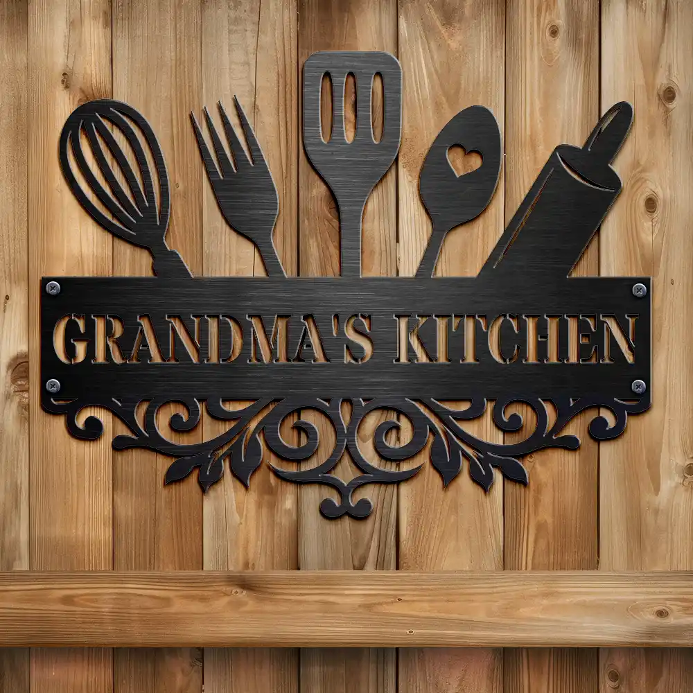 Grandma's Kitchen - Personalized Cutout Metal Sign - Image 2