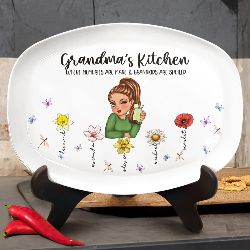 Grandma's Kitchen Where Memories Are Made - Personalized Plate - Image 3