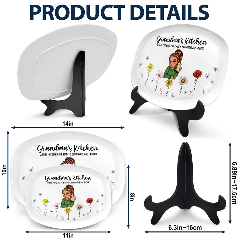 Grandma's Kitchen Where Memories Are Made - Personalized Plate - Image 5