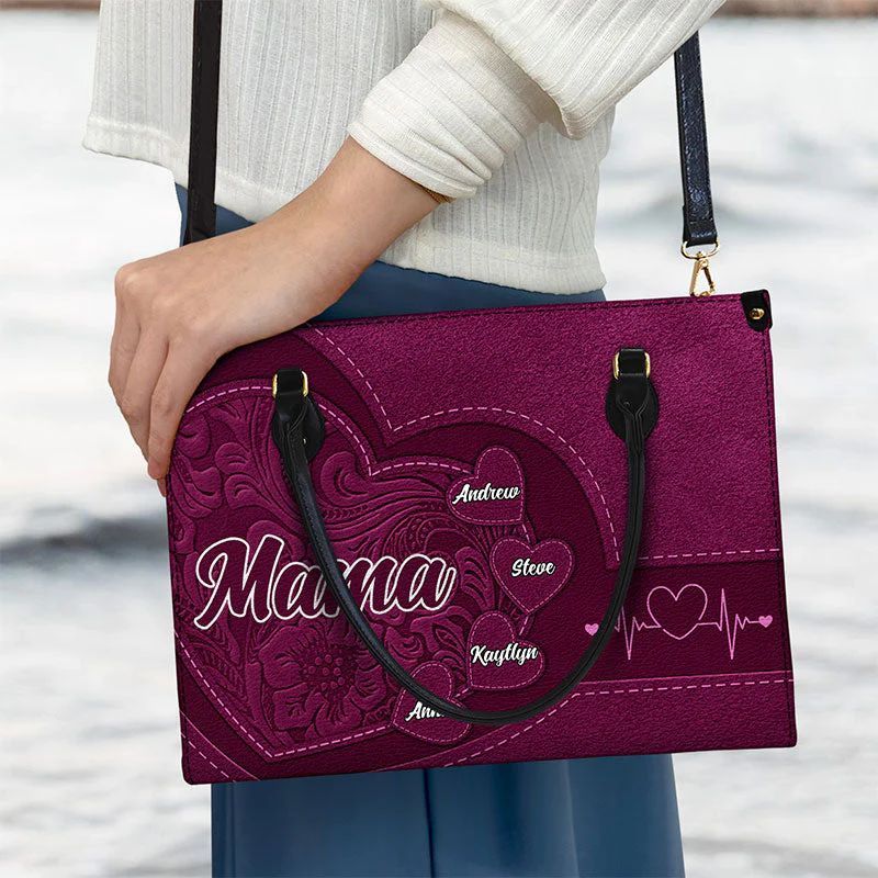 Grandma's Little Sweethearts - Birthday, Loving Gift For Grandmother, Mother, Mom - Personalized Leather Bag - Image 3