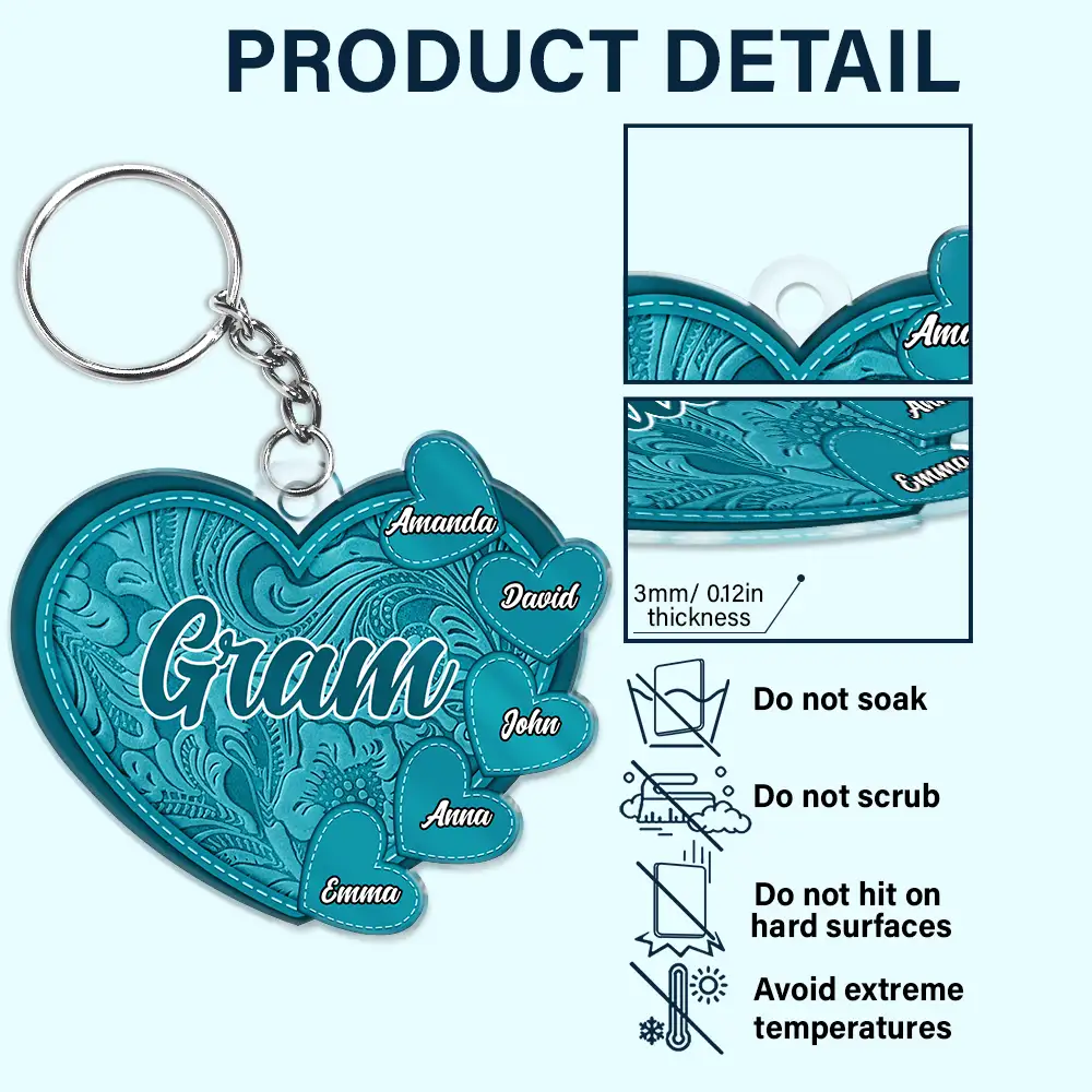 Grandma's Little Sweethearts - Personalized Cutout Acrylic Keychain - Image 5