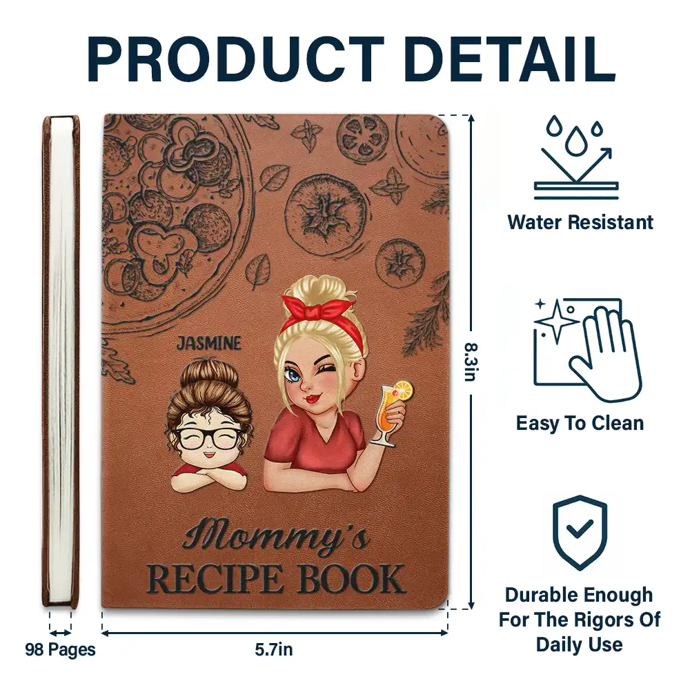 Grandma's Recipe Cookbook - Personalized Leather Journal - Image 5