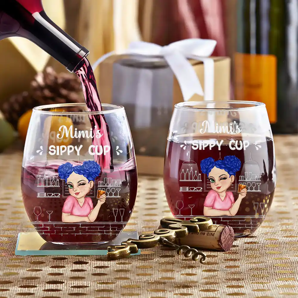 Grandma's Sippy Cup - Personalized Stemless Wine Glass - Image 3