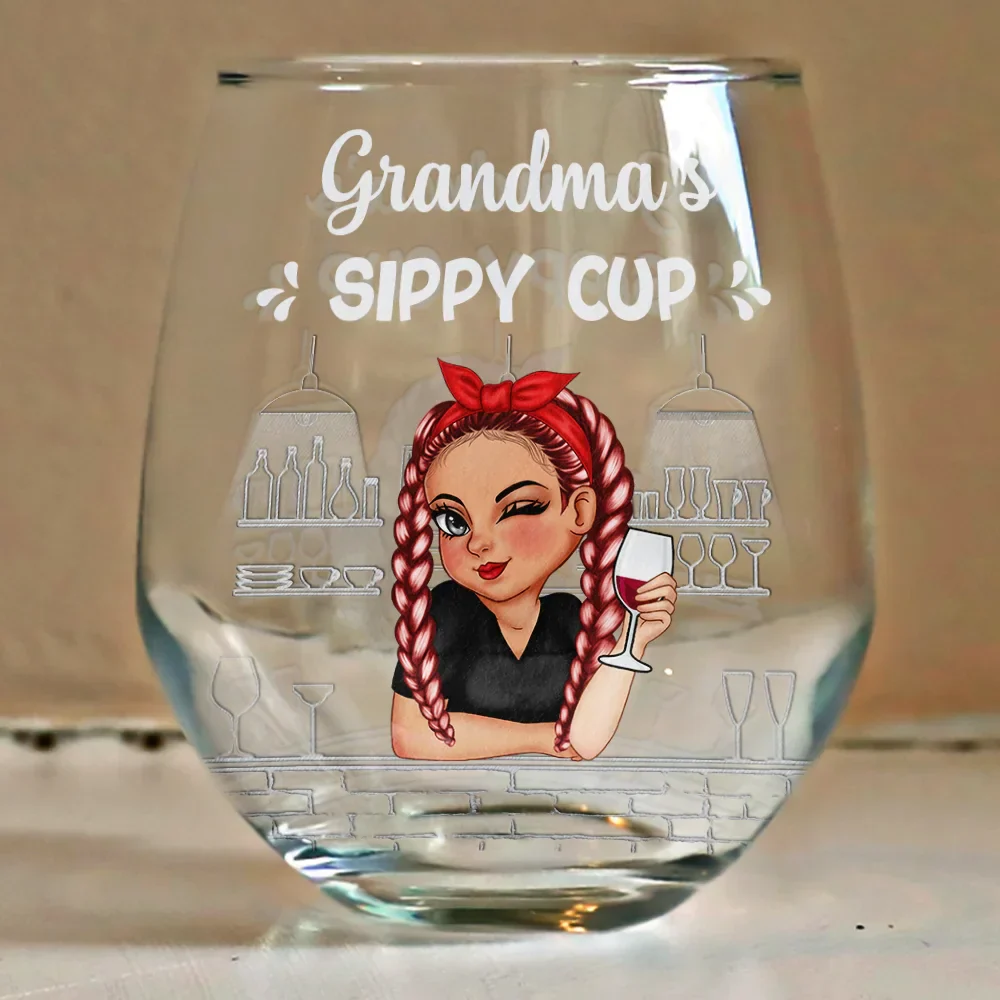 Grandma's Sippy Cup - Personalized Stemless Wine Glass - Image 4