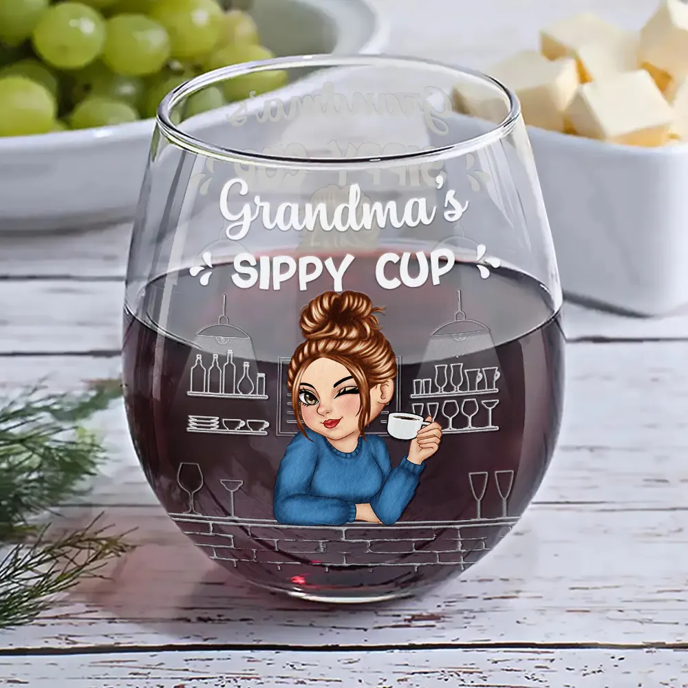 Grandma's Sippy Cup - Personalized Stemless Wine Glass - Image 6