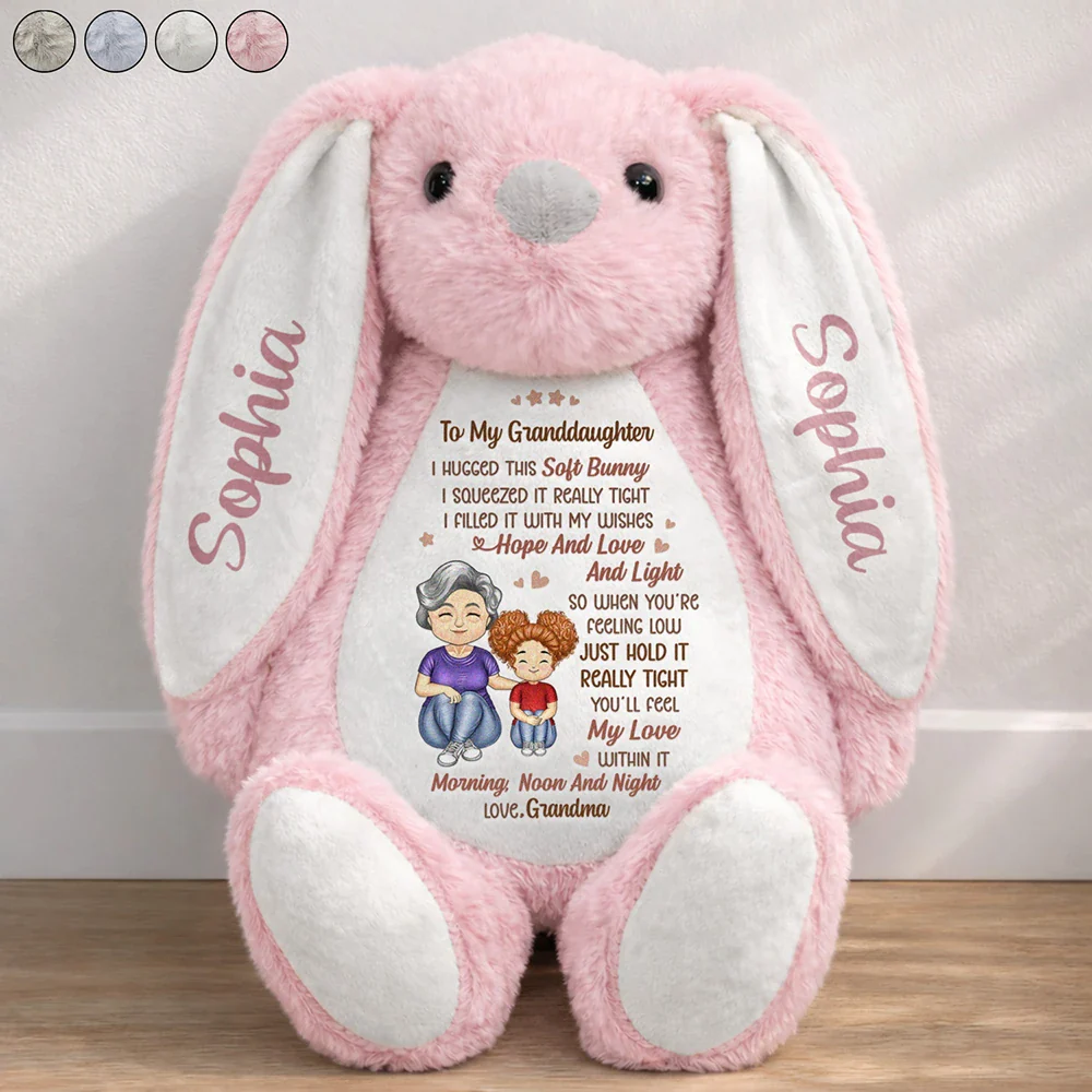 Grandmother Granddaughter I Filled It With My Wishes - Personalized Soft Toy Bunny