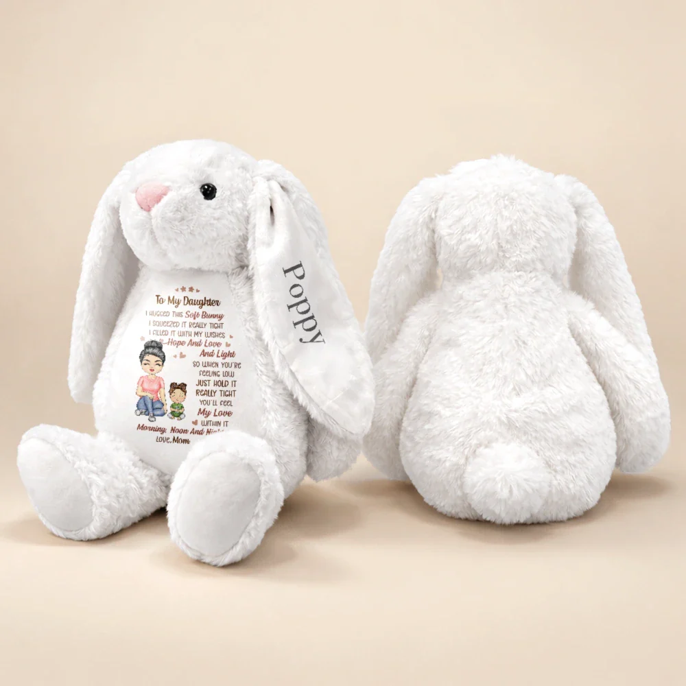Grandmother Granddaughter I Filled It With My Wishes - Personalized Soft Toy Bunny - Image 4