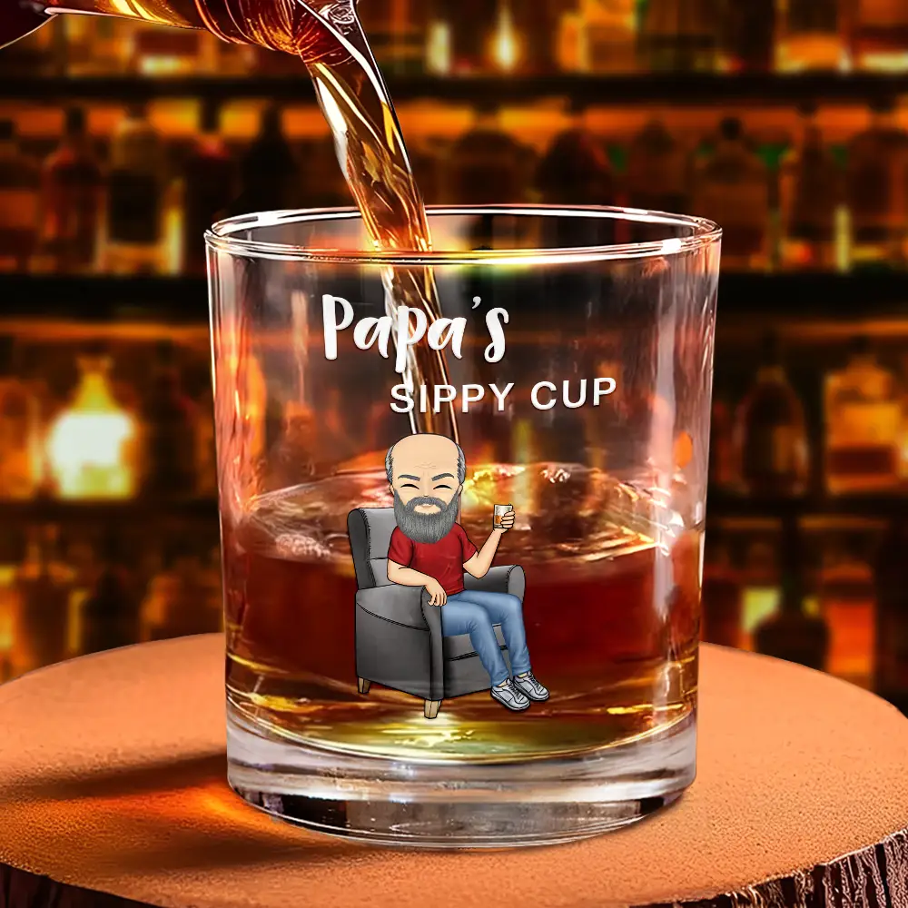 Grandpa Daddy Husband's Sippy Cup - Personalized Whiskey Glass - Image 4
