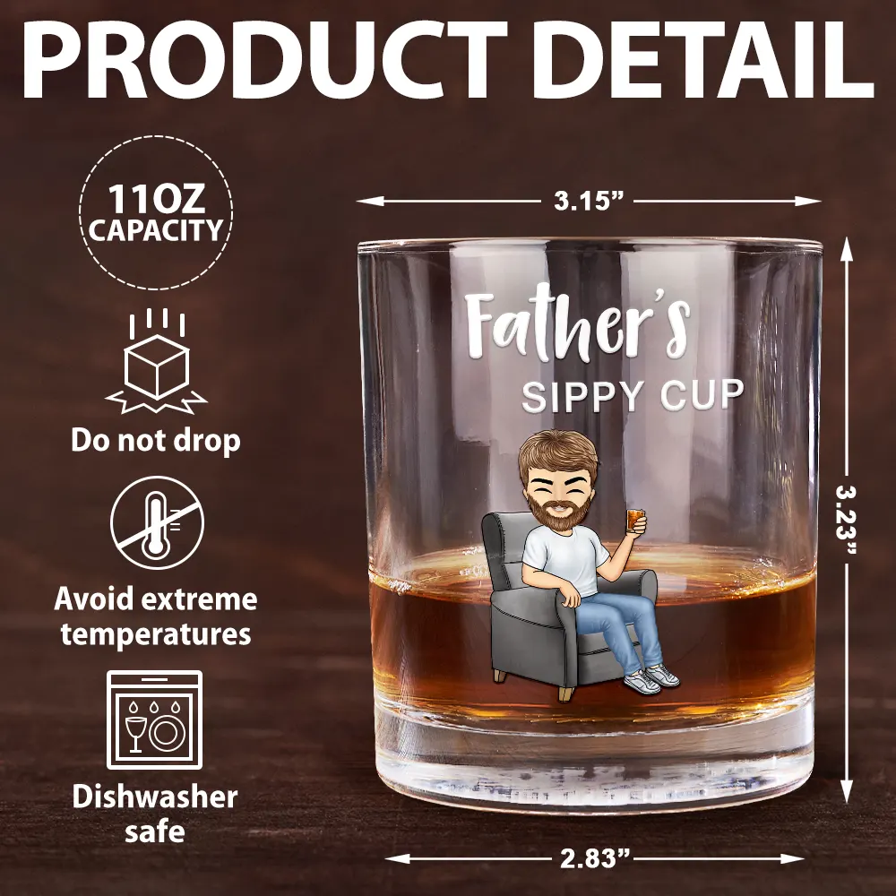 Grandpa Daddy Husband's Sippy Cup - Personalized Whiskey Glass - Image 5