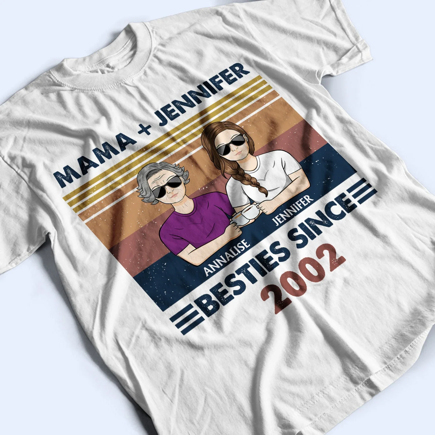 Grandpa Grandma & Grandkids Besties Since - Gift For Grandparents, Gift For Parents - Personalized T Shirt - Image 3