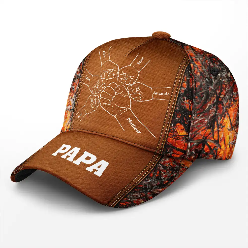 Grandpa Papa Daddy Fist Bump - Personalized Classic Cap - Image 2