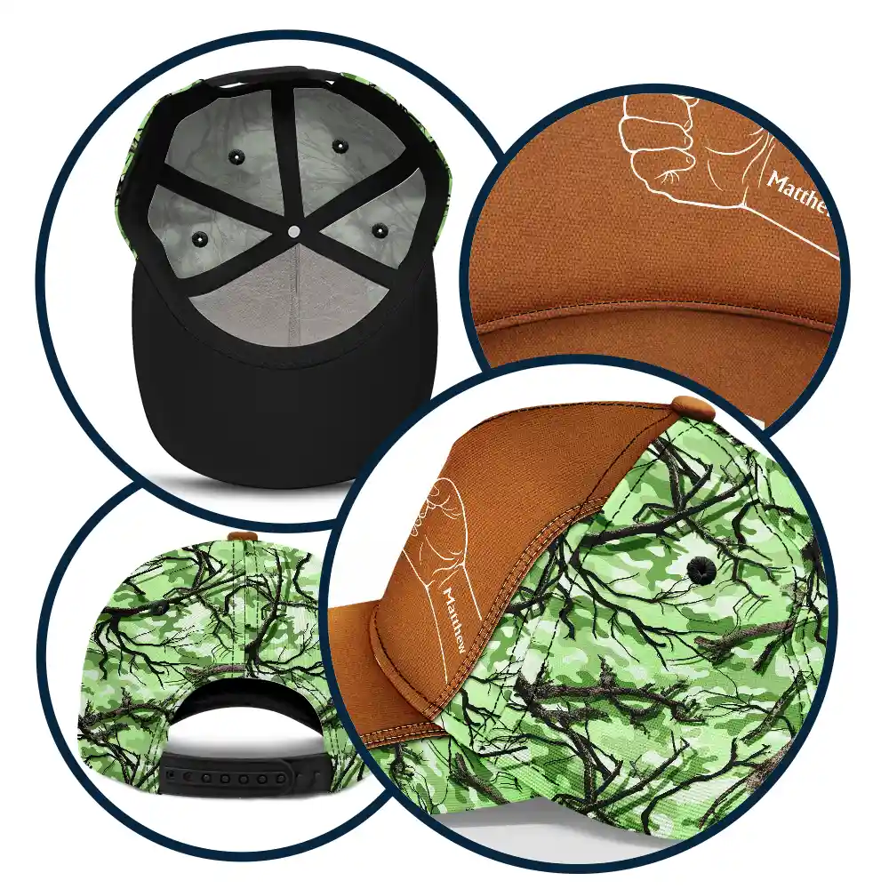 Grandpa Papa Daddy Fist Bump - Personalized Classic Cap - Image 5