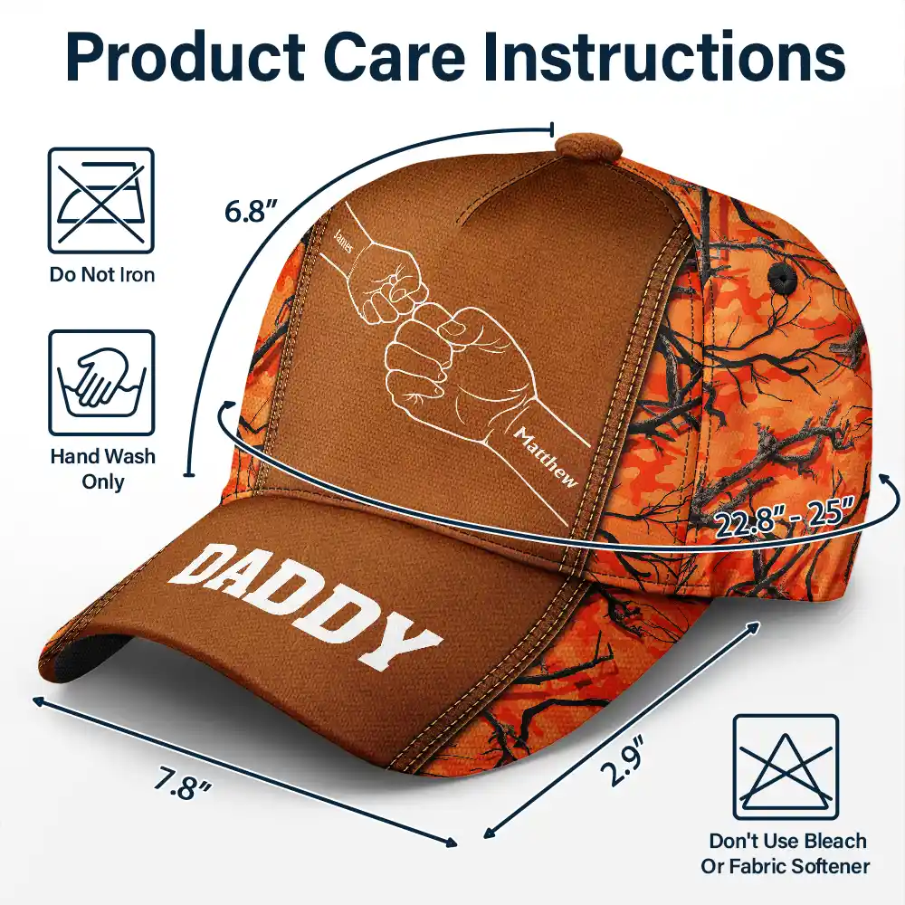 Grandpa Papa Daddy Fist Bump - Personalized Classic Cap - Image 6