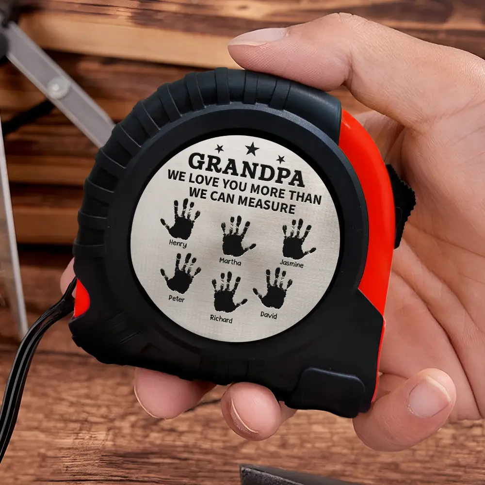 Grandpa We Love You More Than We Can Measure - Personalized Tape Measure - Image 3