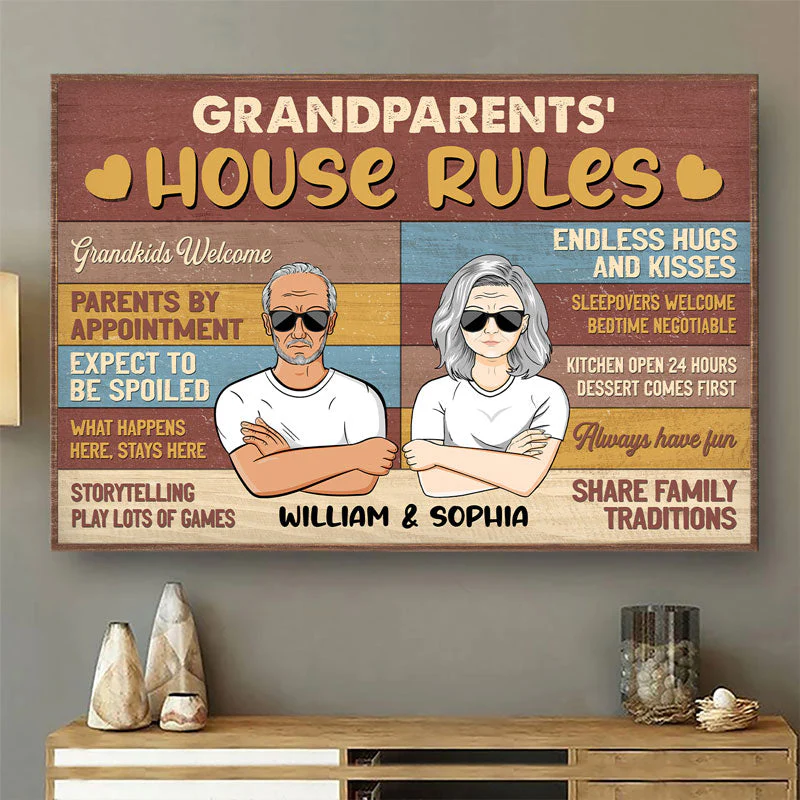 Grandparents' House Rules - Personalized Custom Poster - Image 2
