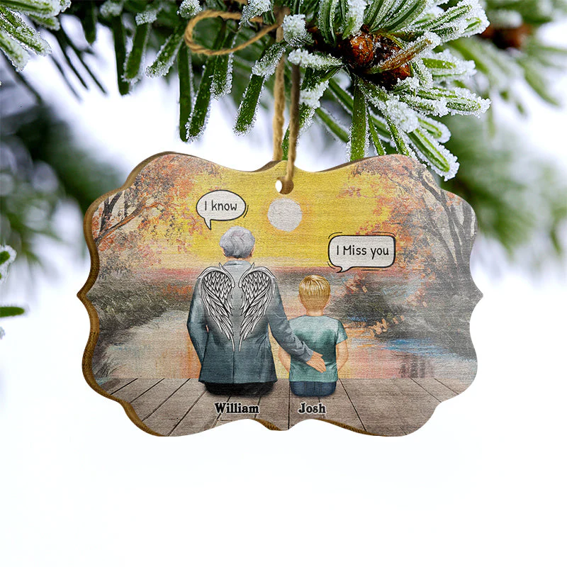 Grandparents Missing You Always - Memorial Gift - Personalized Custom Wooden Ornament - Image 2