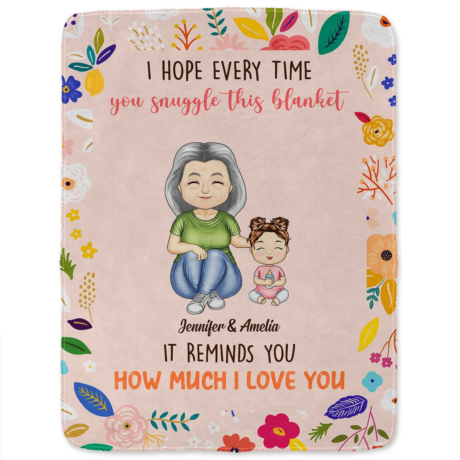 Grandparents Reminds You How Much I Love You - Gift For Grandkids, Grandparents - Personalized Fleece Blanket - Image 2