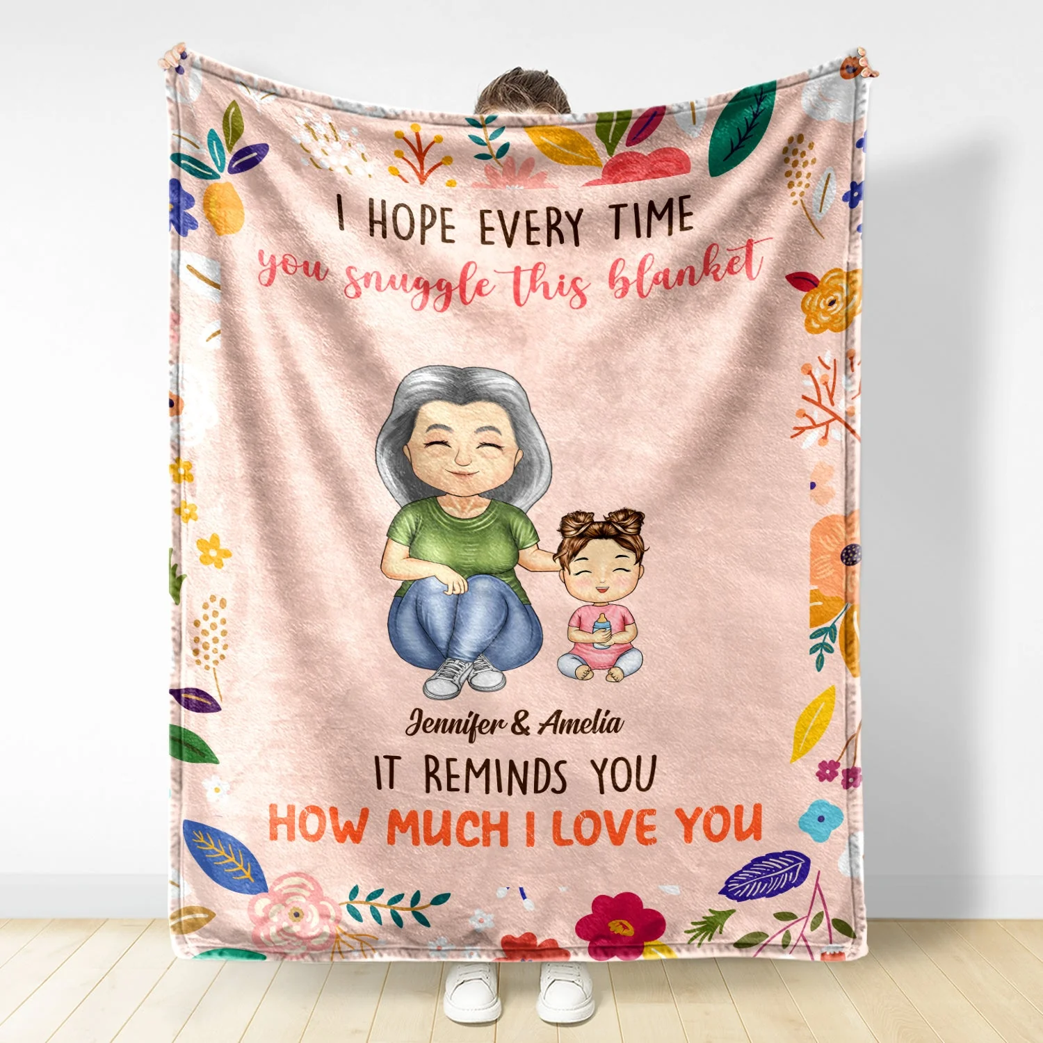 Grandparents Reminds You How Much I Love You - Gift For Grandkids, Grandparents - Personalized Fleece Blanket - Image 3