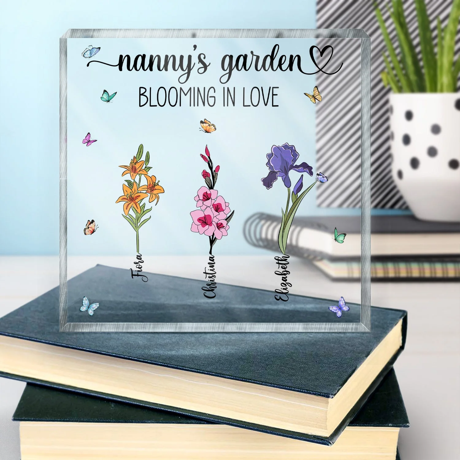 Granny's Garden Love Grows Here - Birthday, Loving Gift For Mom, Mum, Mother, Nana, Grandma - Personalized Square Shaped Acrylic Plaque - Image 4