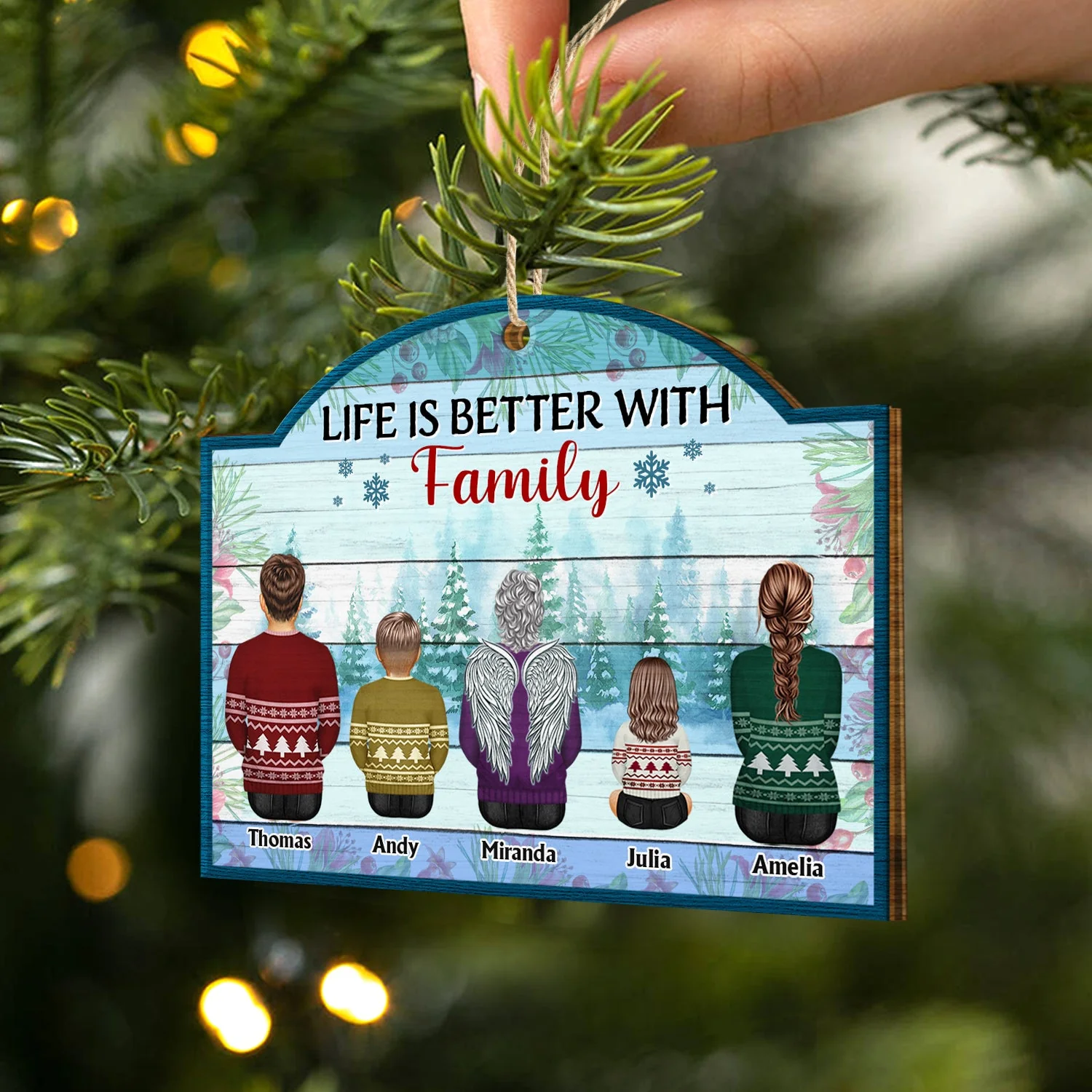 Greatest Gift Our Parents Gave Us - Christmas Gift For Family, Sibling, Brothers, Sisters, Grandparents - Personalized Custom Shaped Wooden Ornament - Image 2